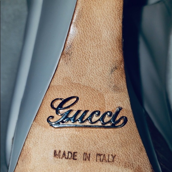 GUCCI WHITE Wedge & Wood High Heels Open Toe - Picture 4 of 8